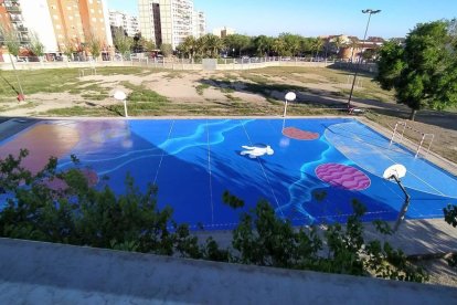 Imagen de la obra en la escuela Marià Fortuny.