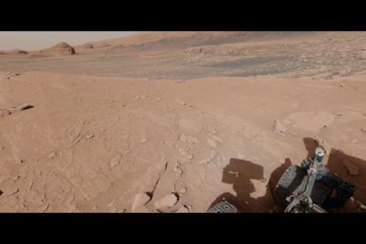 La imagen captada por el rover Curiosity en Marte.