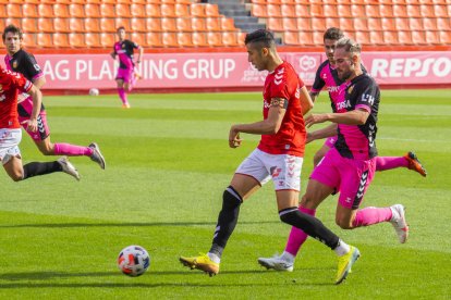 Gerard Oliva, durante el Nàstic-L'Hospitalet.