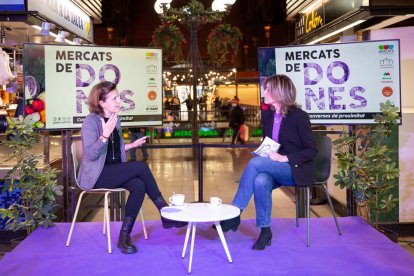 Imatge de la gravació de 'Mercats de Dones' avui al Mercat Central de Tarragona.