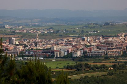 Vista general de Vilafranca del Penedès, desde una montaña próxima.