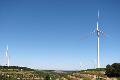 Un dels parcs eòlics de la Terra Alta, a Vilalba dels Arcs.