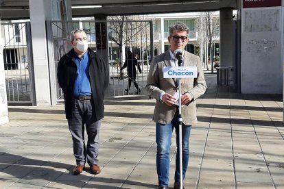 Marc Arza, en l'acte de campanya d'ahir al Campus Catalunya.