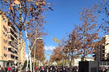 Imatge de la manifestació d'aquest matí a Camp Clar