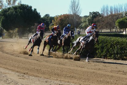 Uno de los instantes de una de las tres carreras que se disputaron ayer por la mañana al Parc Torre d'en Dolça