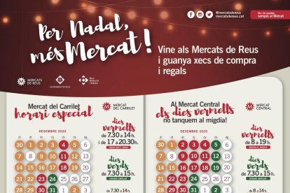 Campaña de Navidad de los MErcats con ampliación de horarios.