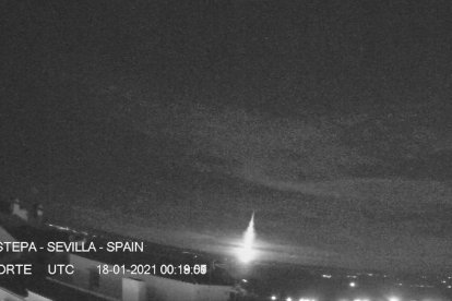 Imagen de un bólido captado por la Red Española de Investigación sobre Bólidos y Meteoritos.