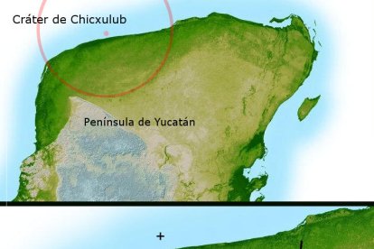 Ubicación del cráter que se había atribuido al impacto de un meteorito pero que puede tener origen volcánico.