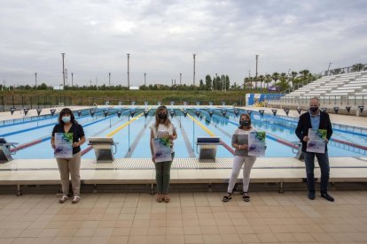 La piscina Sylvia Fontana va acollir la presentació de l'esdeveniment, ahir al matí.