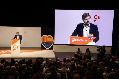 L'exsecretari d'organització de Cs, Fran Hervías, durant una intervenció.