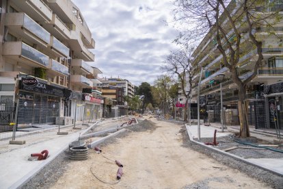 Imatge de l'estat en obres de l'avinguda de Carles Buïgas.