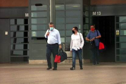 Moment de la sortida de Lledoners de Joaquim Forn, Jordi Sànchez i Josep Rull, en una imatge d'arxiu.