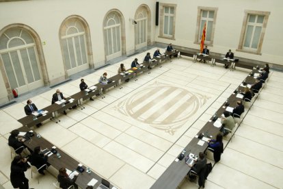 Reunió de la Mesa de grups del Parlament sobre les eleccions del 14-F, en una imatge d'arxiu.