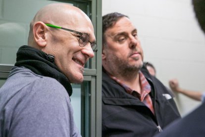 El exconsejero|exconseller Raül Romeva y el exvicepresidente de la Generalitat Oriol Junqueras.