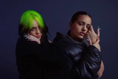 Rosalía i Billie Eilish en una imatge conjunta per presentar la seva col·laboració 'Lo vas a olvidar'.