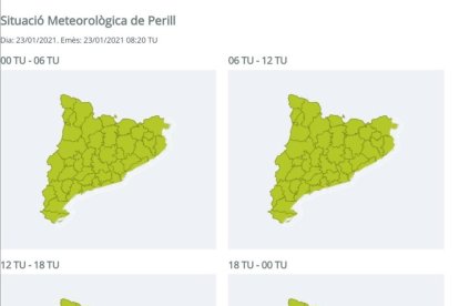 Mapa de la situación meteorológica de peligro.