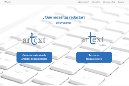 Portada de la web de ArText desarrollado er la UNED.