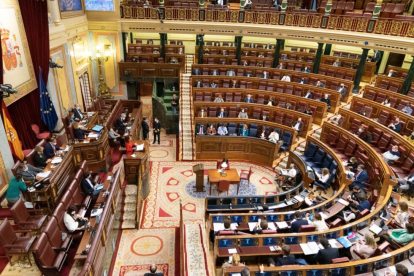 El ple del Congrés dels Diputats, durant el debat de les esmenes a la totalitat dels pressupostos de l'Estat per al 2021.