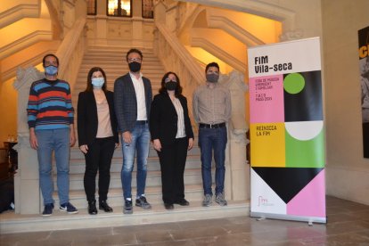 Los responsables de la FiM durante la presentación este lunes en el Castell de Vila-seca.