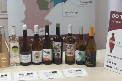 Les etiquetes '100% Macabeu Tarragona', que incorporarà la DO.