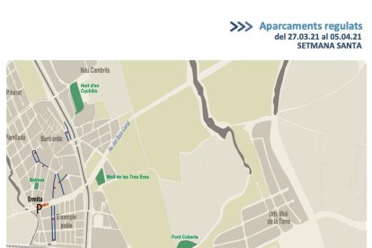 Zona de aparcamiento regulado por Semana Santa.