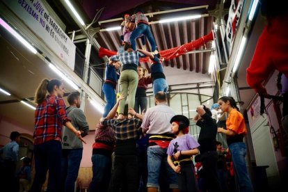 Imagen de archivo del año 2020 de un ensayo de canalla de la Colla Jove Xiquets de Tarragona.