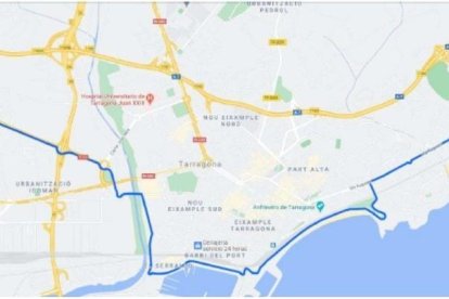 Mapa del recorrido de la Volta en Tarragona.