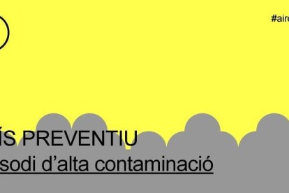 Es manté la situació d'avís preventiu a causa de la intrusió de pols africana i l'estabilitat atmosfèrica prevista.