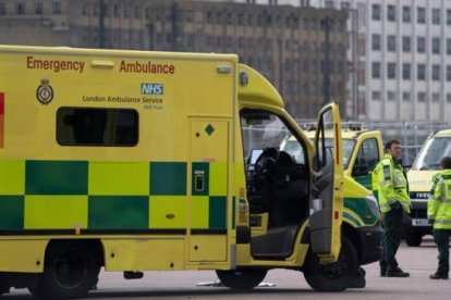 Una ambulància del sistema de salut britànic de Londres.