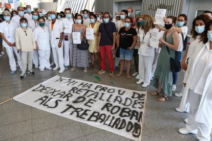 Una imagen de archivo de una protesta de la plantilla, en mayo.