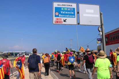 Els manifestants participant en la Marxa Centre.