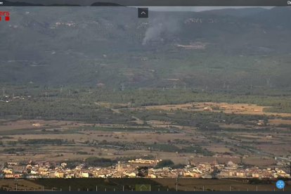 Imagen de la cámara que ha detectado el fuego desde Montblanc.