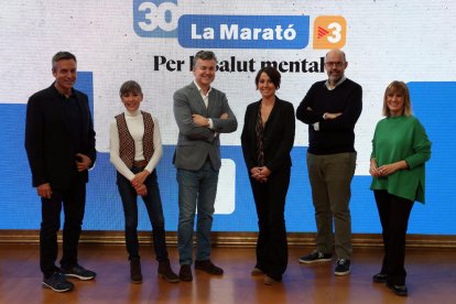 Alguns dels 30 presentadors de La Marató de TV3 dedicada a la salut mental.