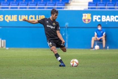 Javier Ribelles, durant l'amistós de dissabte al Johan Cruyff contra el Barcelona B (0-0).