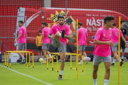 Marc Trilles, durant un entrenament d'aquesta pretemporada amb el Nàstic.