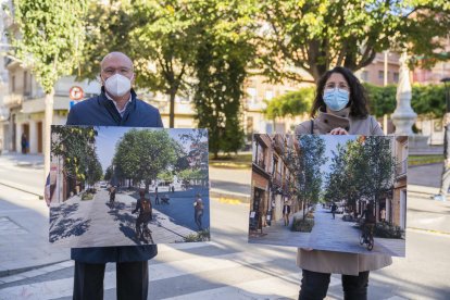 Carles Pellicer i Marina Berasategui al carrer Ample de Reus.