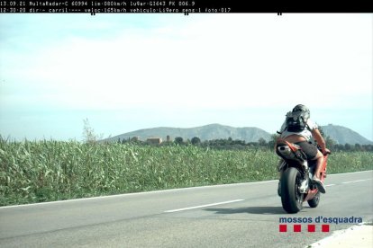 El motorista captat per un radar a Parlavà.