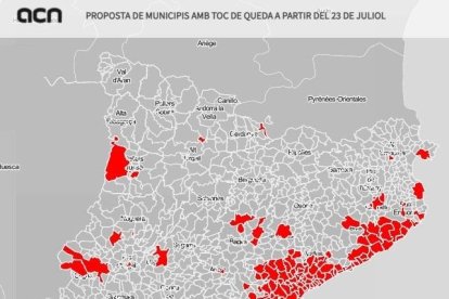 Los 165 municipios que entrarán al toque de queda a partir del próximo fin de semana.