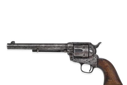 Fotografía cedida por la casa de subastas Bonhams donde se muestra la pistola utilizada.