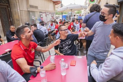 Els jugadors del Nàstic també han compartit moments amb el Genuine.