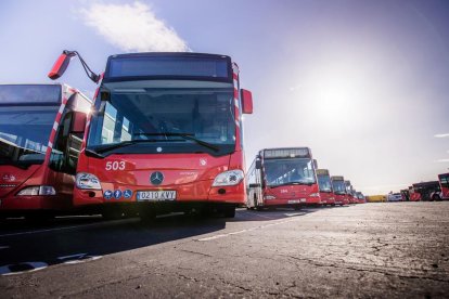 Imatge d'arxiu de la flota d'autobusos