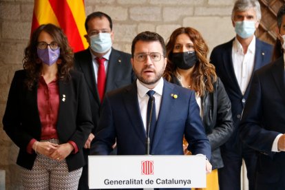 El president Pere Aragonès al Palau de la Generalitat.