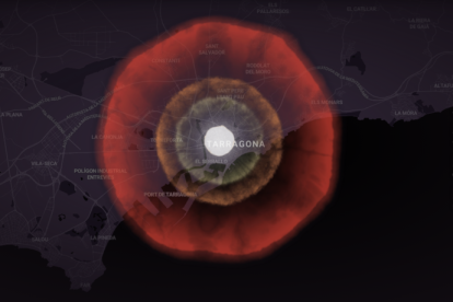 SImulació dels efectes de l'impacte d'una bomba nuclear a Tarragona.