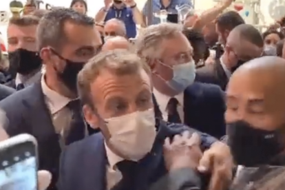 Macron, durant l'incident.