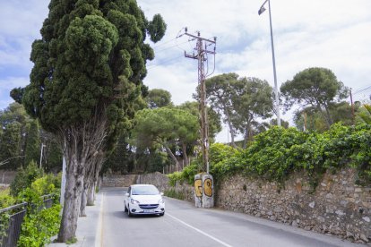 La instal·lació elèctrica pot representar un risc pels vehicles que circulen pel passeig.