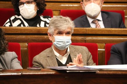 El conseller de Salut, Josep Maria Argimon, en una sessió de control al Govern durant el ple del Parlament.