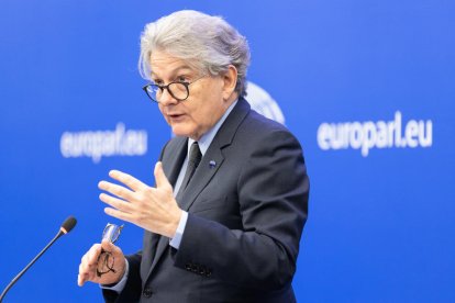 L'eurocomisari de Mercat Interior, Thierry Breton a la seu del Parlament Europeu a Estrasburg.