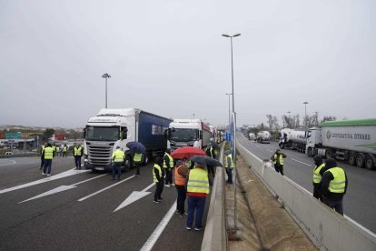 Imagen de la larga cola de vehículos parados al A-27.