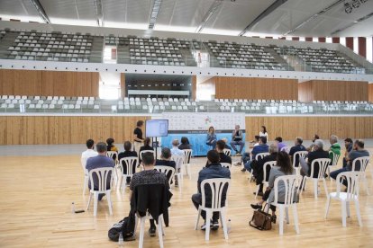 Imatge de la presentació de les instal·lacions del Palau d'Esports als clubs de la ciutat.