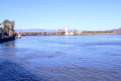 Pla general del riu Ebre al seu pas per Amposta.